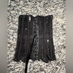 Elegant Black Lace-Up Crop Top